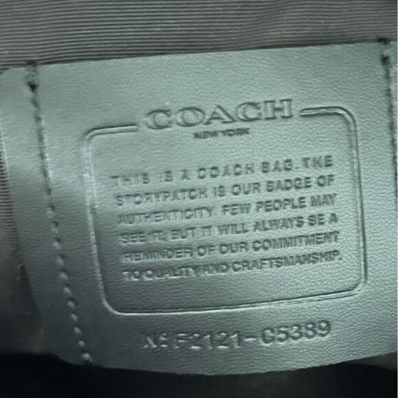 Coach brown leather adjustable stripped logo canvas medium backpack main image 4